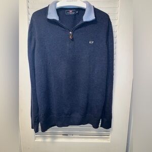 Blue 1/4 zip sweater